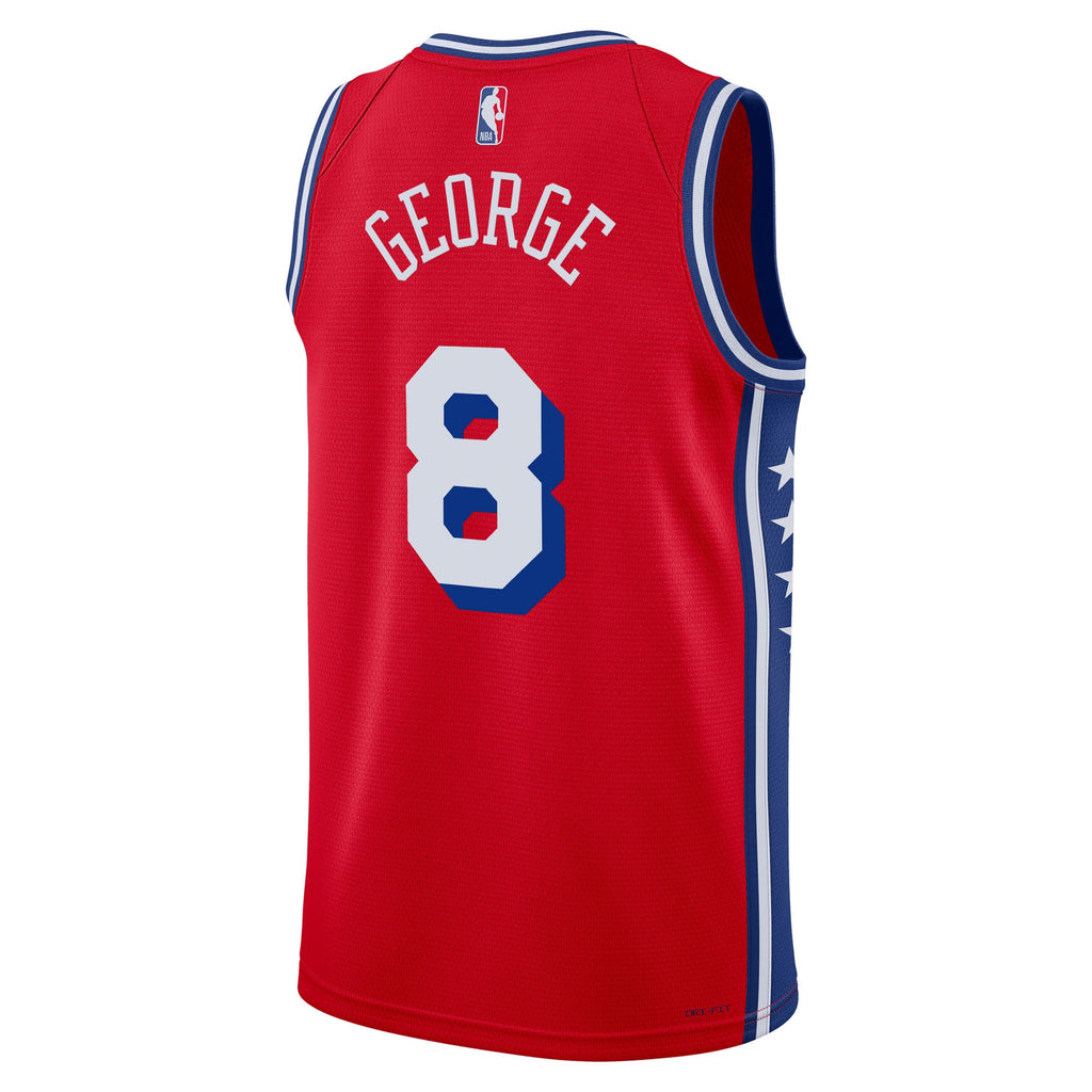Philadelphia 76ers NBA Jordan Brand Statement Edition Swingman Jersey - Red - Paul George - Unisex