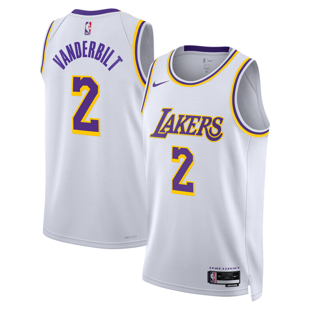 Los Angeles Lakers NBA Nike Association Edition Swingman Jersey - White - Jarred Vanderbilt - Unisex