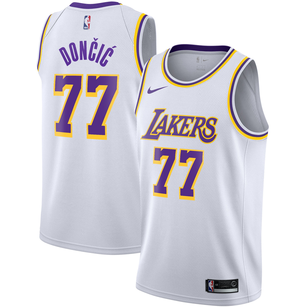 Los Angeles Lakers NBA Nike Association Edition Swingman Jersey - White - Luka Dončić - Youth