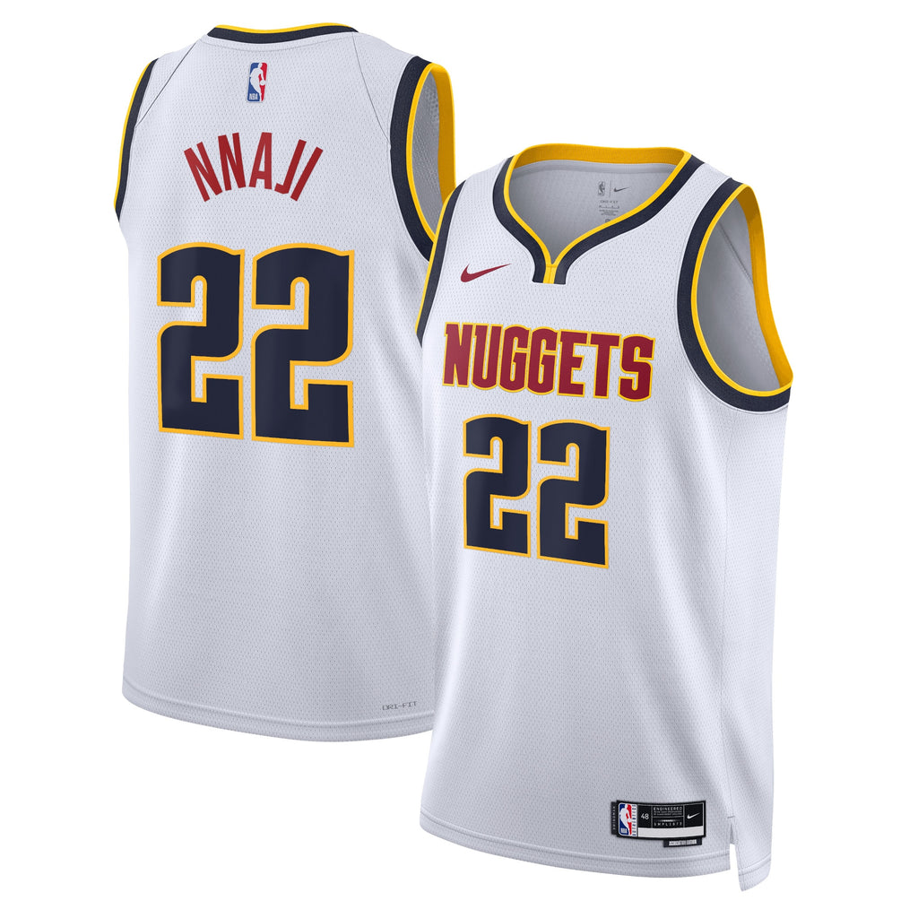 Denver Nuggets NBA Nike Association Edition Swingman Jersey - White - Zeke Nnaji - Unisex