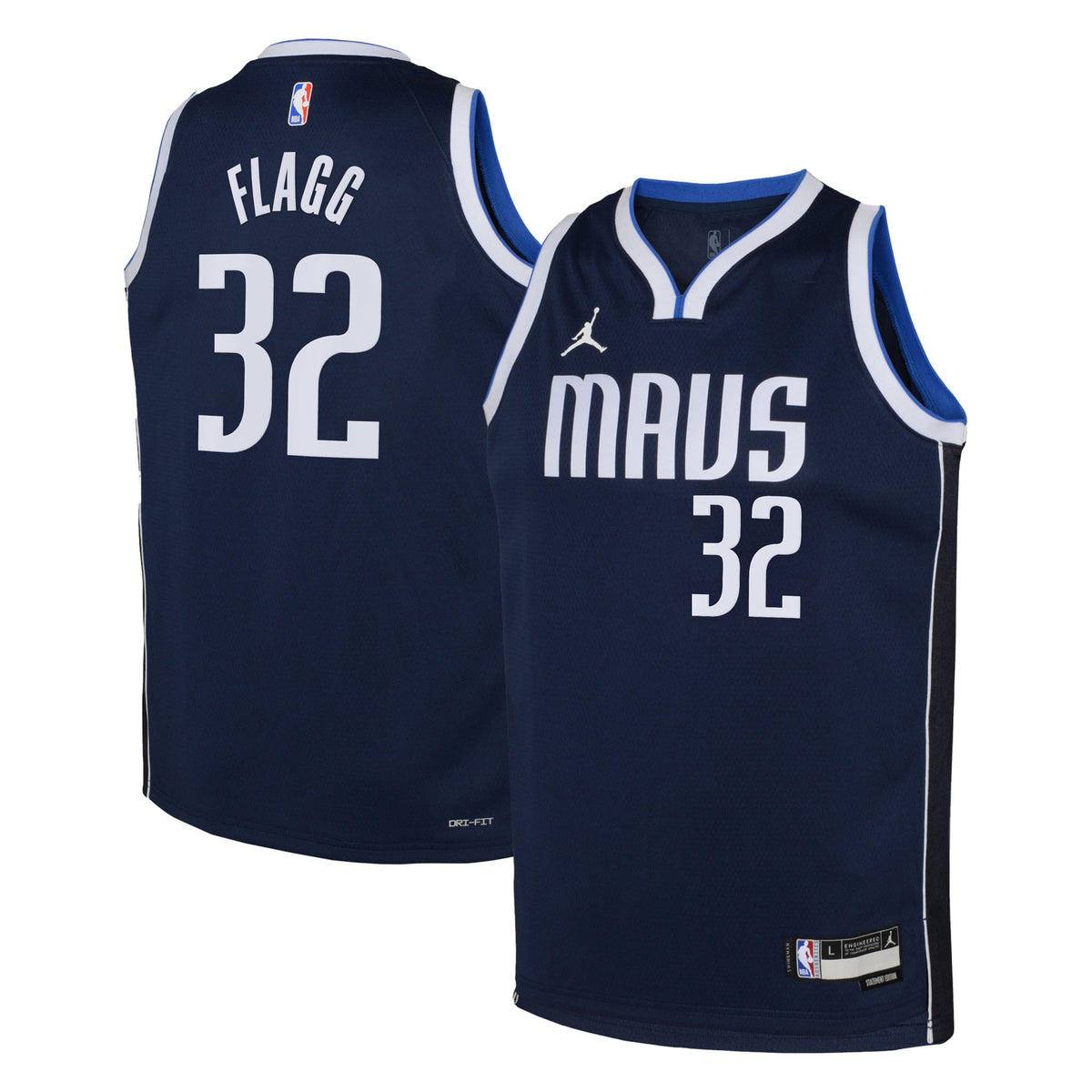Dallas Mavericks NBA Jordan Brand Statement Edition Swingman Jersey 2025 First Round Draft Pick - Navy - Cooper Flagg - Youth