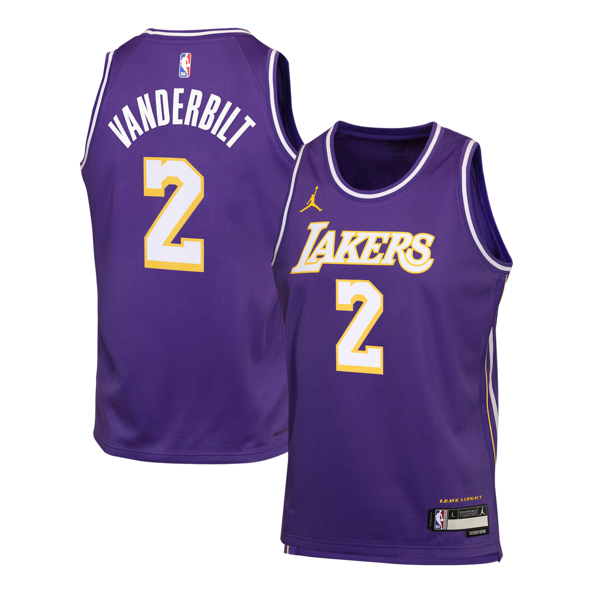 Los Angeles Lakers NBA Jordan Brand Statement Edition Jersey - Purple - Jarred Vanderbilt - Youth