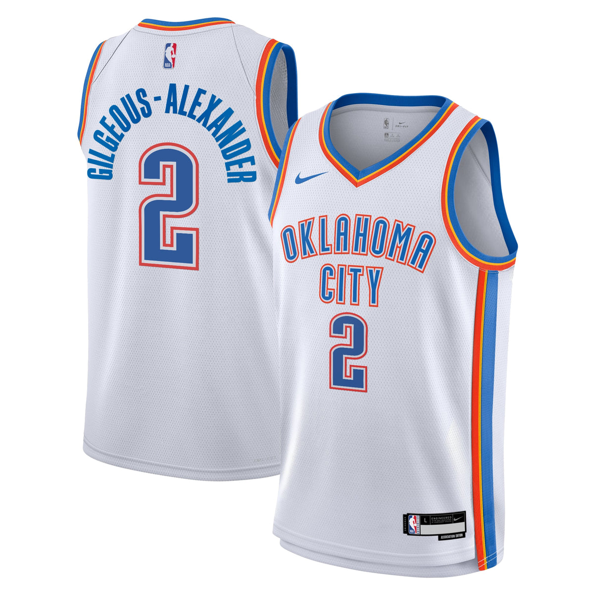 Oklahoma City Thunder NBA Nike Association Edition Swingman Jersey - White - Shai Gilgeous-Alexander - Youth