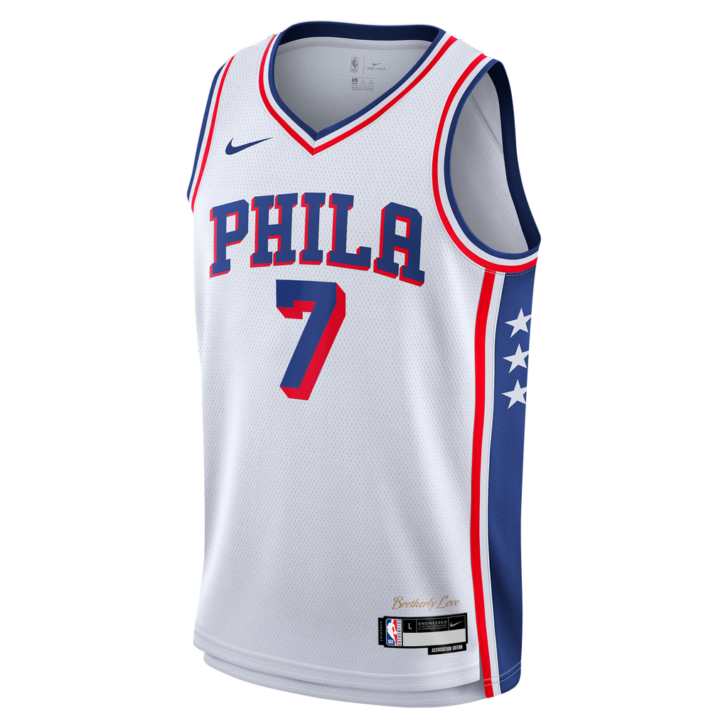Philadelphia 76ers NBA Nike Association Edition Swingman Jersey - White - Jaylen Brown - Youth