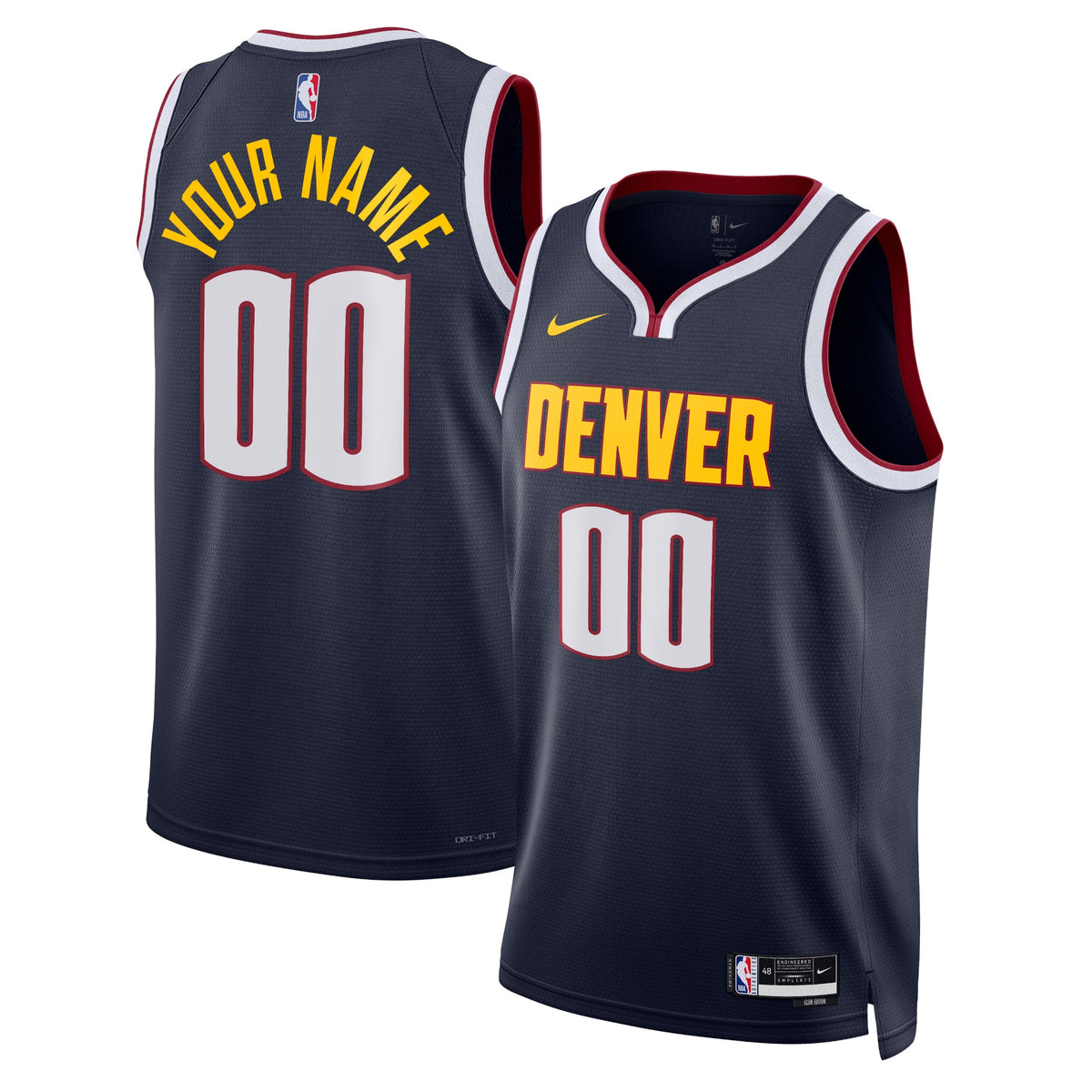 Denver Nuggets NBA Nike Icon Swingman Jersey - Custom - Unisex