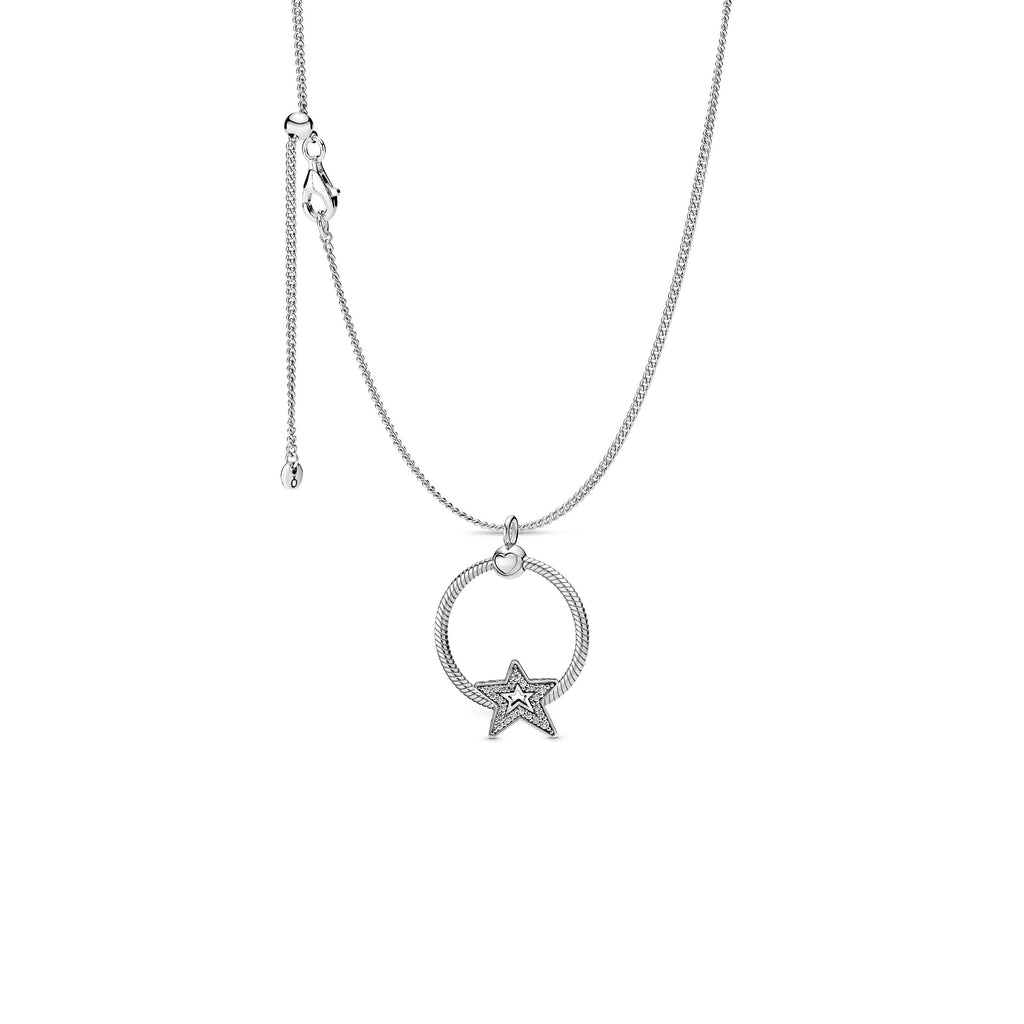 PANDORA Star O-Pendant Set Sterling Silver Giftsets Pendant Necklace Jewelry Gift